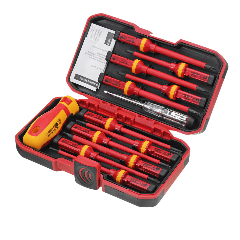 Raitool 13Pcs 1000V Electronic Insulated Screwdriver Set Phillips Slotted Torx CR-V Screwdriver Repair Tools