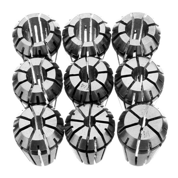 9pcs ER16 1/8 to 3/8 Inch Spring Collet Chuck Collet for CNC Milling Lathe Tool