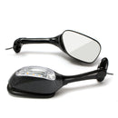 Pair LED Turn Signal Rear View Mirrors For Suzuki GSXR600 GSX-R 750 06-12 GSXR 1000