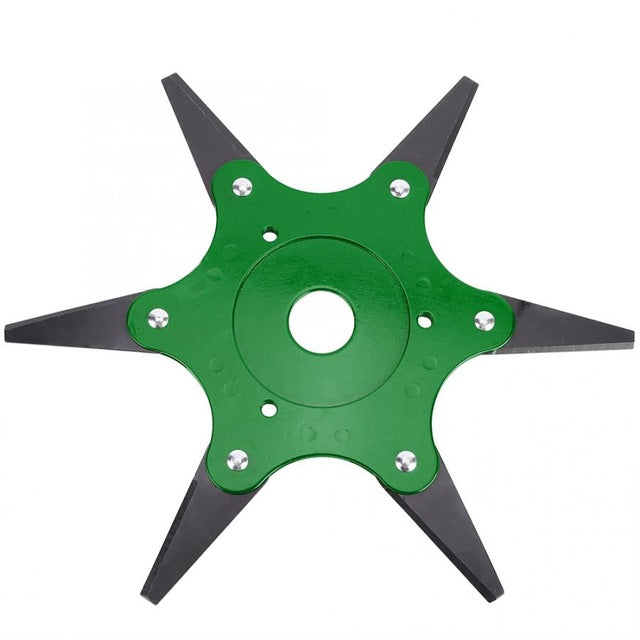 Updated Grass Trimmer Head 6 Teeth Blade Trimmer Head Brush Cutter Blade for Lawnmower Green Yellow