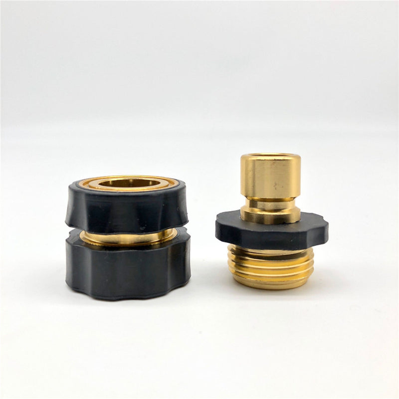 3/4 Water Hose Connector Universal Garden Hose Quick Connect Set Quick-Connect Brass Hose Adapter