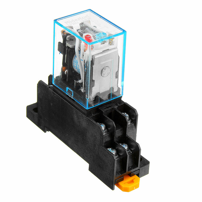 5Pcs AC110V Coil Power Relay LY2NJ JQX-13F DPDT 8 Pin PTF08A With Socket Base
