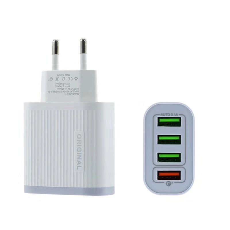 EU 4 USB Ports 5A QC3.0 Charger Power Adapter For Tablet Smartphone