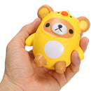 SanQi Elan Squishy Bear Wearing Chicken Costume Licensed Soft Slow Rising With Packaging Cartoon Decor Gift