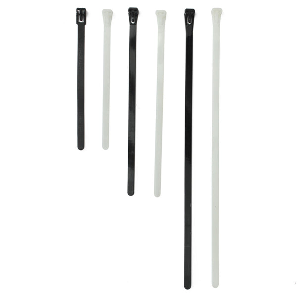Suleve ZT06 100pcs Releasable Nylon Cable Core Wire Zip Ties Strap Strips 150/200/300mm Length