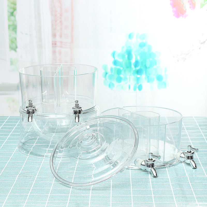 2 Layers Juice Cold Drink Dispenser Lemonade Beverage Party Holder With 4 Taps