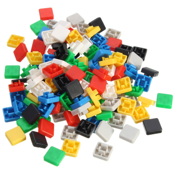 140pcs Square Mixed Color Tactile Button Cap Kit For 12x12x7.3MM Tact Switches