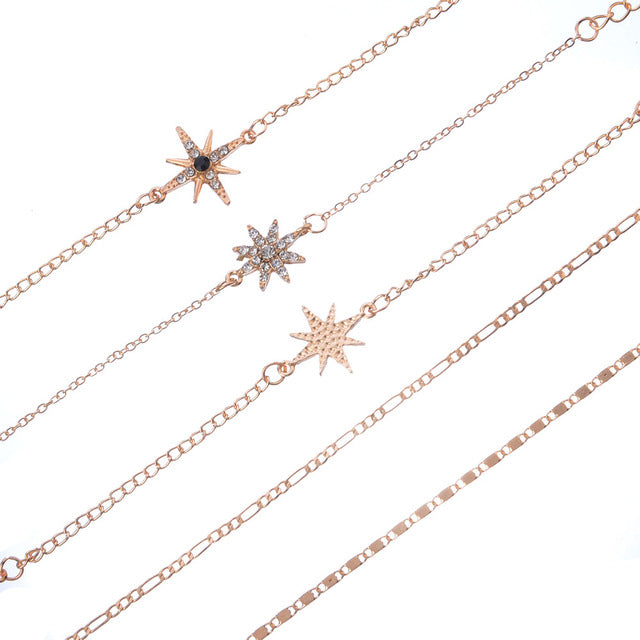 European And American Fashion New Full Diamond Cool Bracelet Set Ornament