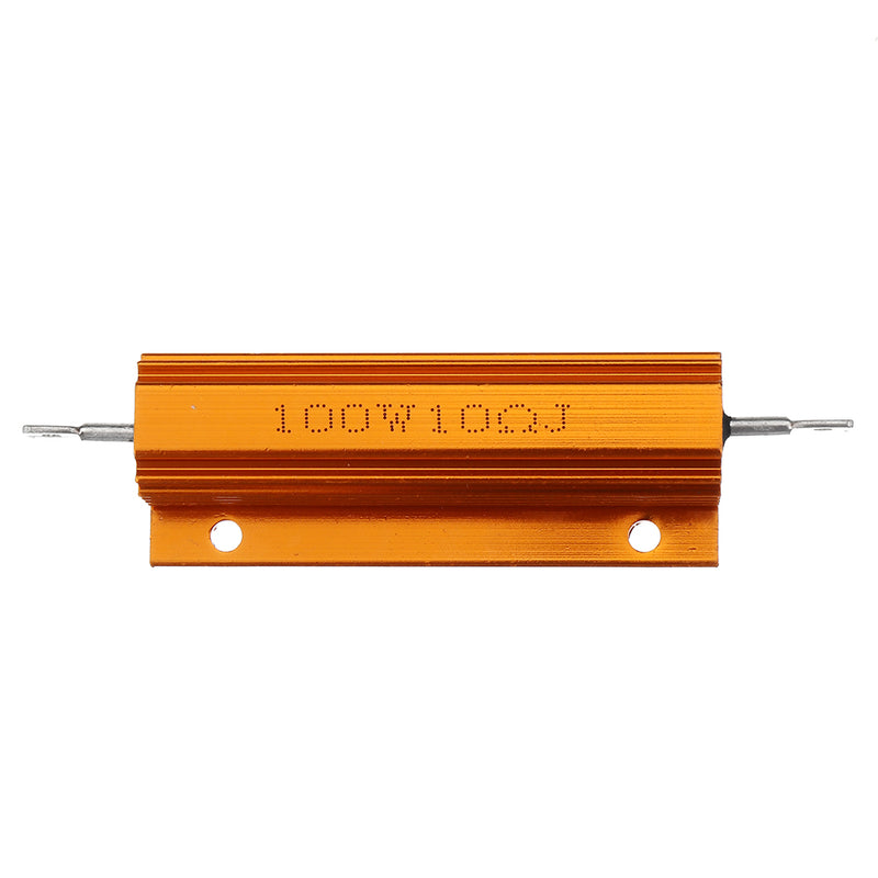 RX24 100W 10R 10RJ Metal Aluminum Case High Power Resistor Golden Metal Shell Case Heatsink Resistance Resistor