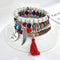 Vintage Beaded Bracelet Set Tassels Charm Multilayer Bracelet Ethnic Jewelry for Women