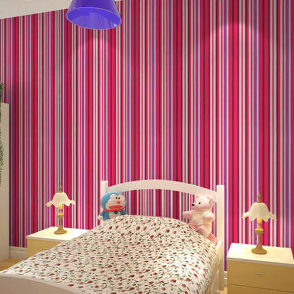 Waterproof Stripe Wallpaper Self Adhesive Wardrobe Door Kitchen Wall Stickers