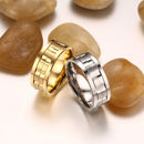 Trendy Golden Gear Ring Rotatable Silver Color Stainless Steel Rings for Men