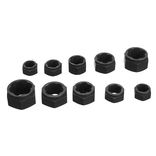 10pcs 9-19mm Broken Bolt Removal Kit Damaged Nut Bolt Remover Stud Extractor Set