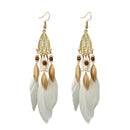 Bohemian Feather Drop Earrings Long-Style Tassels Earring Retro Women Ear Drop