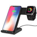Bakeey 10W 7.5W 2 IN 1 Wireless Charger Quick Charging Dock Phone Holder For iPhone 11 XS MAX iWatch 3 4 S10 Note 10 5G+