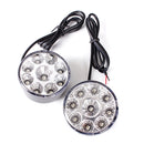 2PCS 70cm Round LED Front Driving Fog Lamps Daytime Running Lights DRL 12V 9W 7000K for Car Trailer ATV