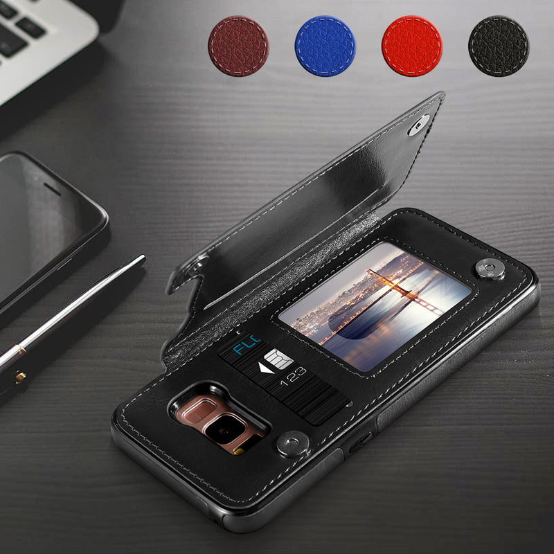 Magnetic PU Leather Wallet Card Slot Bracket Case for Samsung Galaxy S8