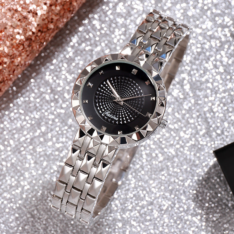 Deffrun Full Steel Case Casual Style Women Wrist Watch Clock Quartz Watches