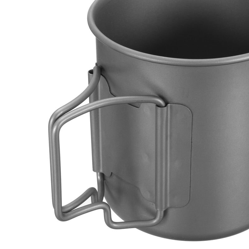 420ml Titanium Water Cup Portable Camping Picnic Drinking Mug With Lid