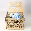 DIY Wedding Gifts Cards Box Wooden Money Storage with Lock Decor Supplies