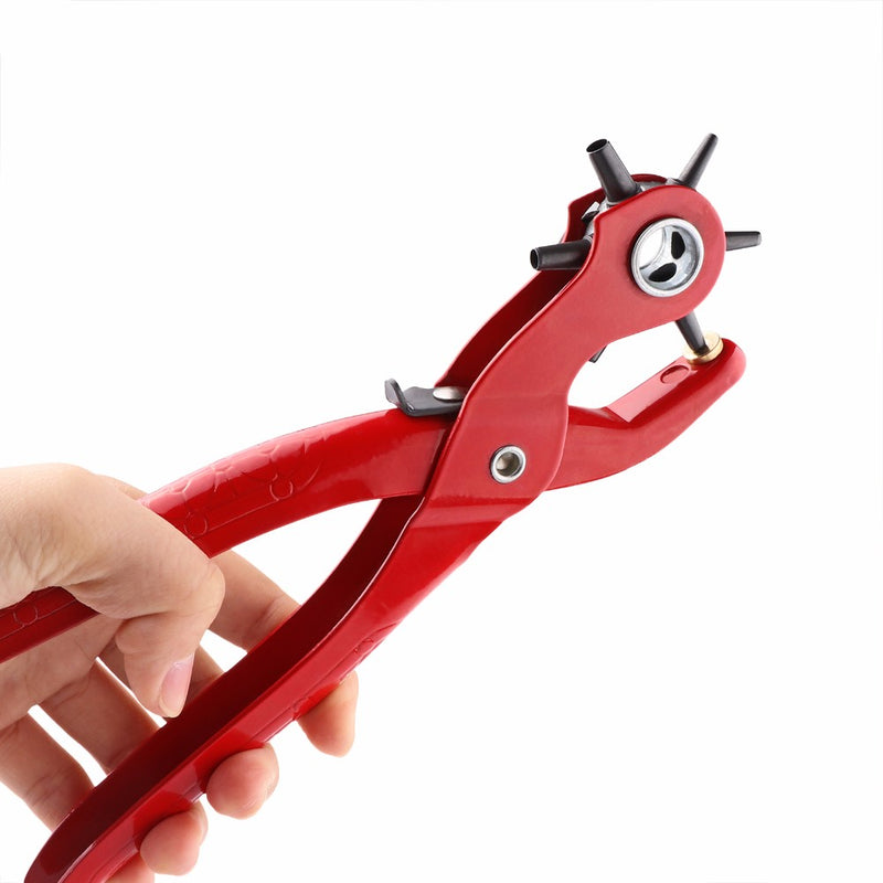 9'' Sewing Leather Belt Hole Puncher Pliers Hook Clamp 2/2.5/3/3.5/4/4.5MM Punch Size For Punching