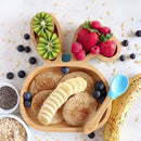 Baby Toddler Suction Plate Stay Put Feeding Plate Natural Bamboo Rabbit Shape Kids Bowl