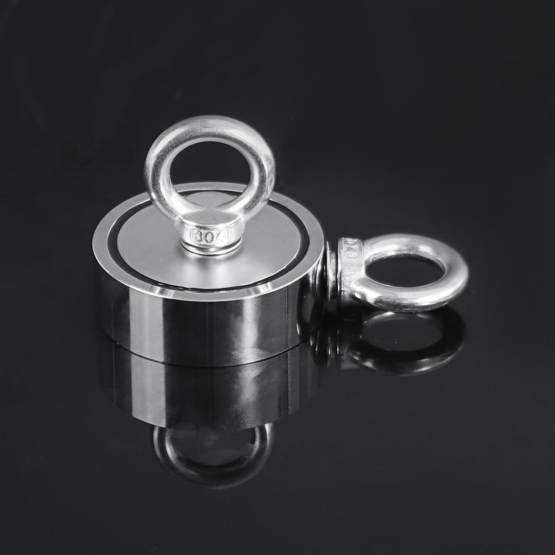 48/60/67/75mm Double Ring Neodymium Recovery Magnet Circular Ring Hook Steel Hunting Fishing Magnet