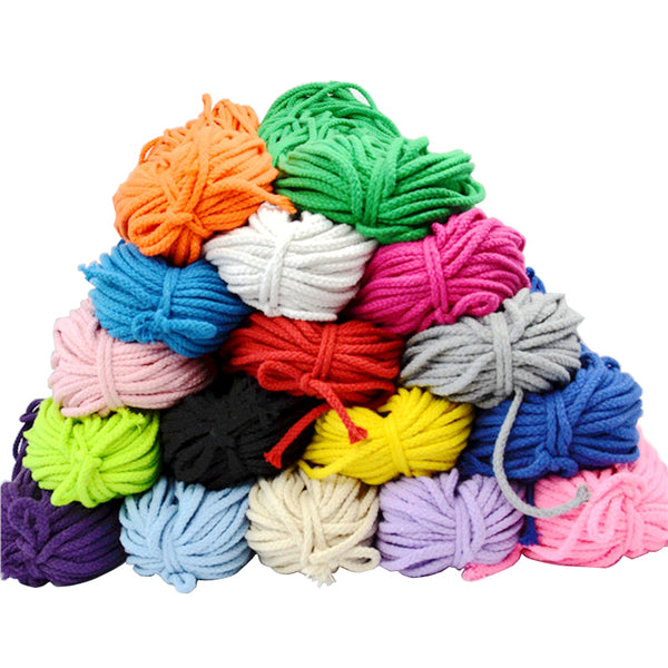 10Pcs Cotton Cord 5mm Eco-Friendly Twisted Rope High Tenacity Thread DIY Textile Craft Woven Cords for Home Decorations