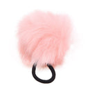 Pink Pom Pom Decor Black Stretchy Band Hair Tie Ponytail Hairband P8U2