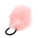 Pink Pom Pom Decor Black Stretchy Band Hair Tie Ponytail Hairband P8U2