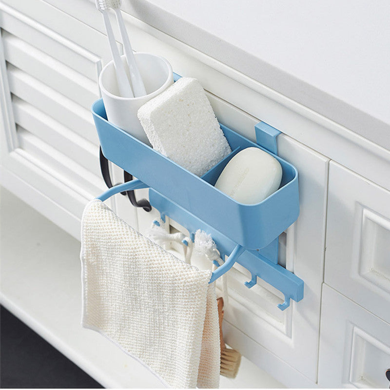 5 Hooks Kitchen Storage Rack Cupboard Hanging Hook Shelf Bathroom Organizer Hanger for Clothes Cabinet Draw Door Space Saver