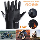 Touch Screen Gloves Fleece Lined Motorcycle Waterproof Guantes Moto Grey