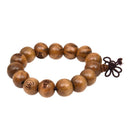 Buddhist Brown Wooden Carved Prayer Beads Wrist Mala Bracelet I5Y8