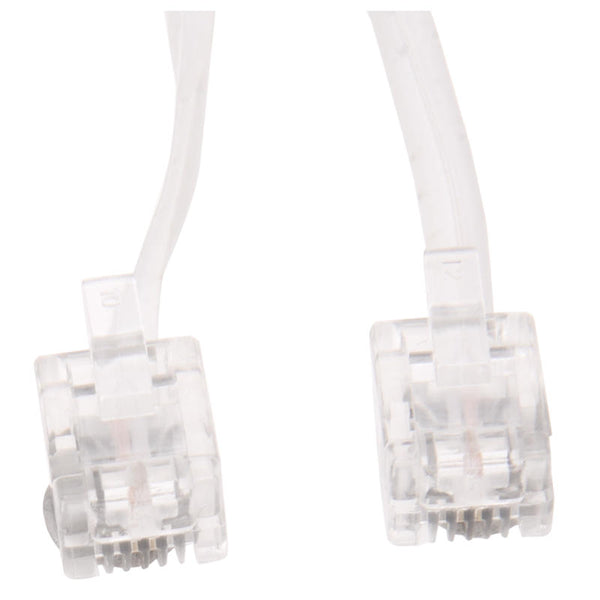 White Male 6P2C RJ11 Plug Telephone Fax Modem Line Cable, 14M for Landline  J5R3