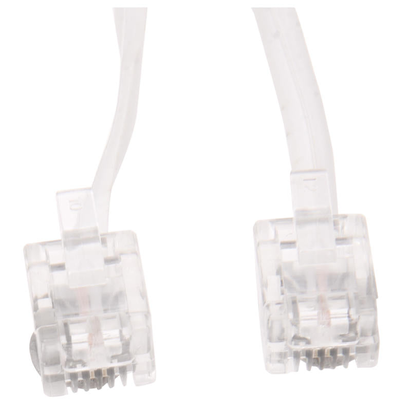 White Male 6P2C RJ11 Plug Telephone Fax Modem Line Cable, 14M for Landline  J5R3
