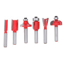 Drillpro 6pcs 1/4 Inch Shank Router Bit Set Woodworking Trimming Milling Cutter With Wooden Box