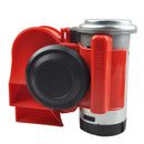 Twin Dual Tone Compact Air Loud Horn 12V 110-125db Compressor Red Truck Car V7L9