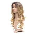 Women Wig Full Synthetic Long Wavy Hair Ombre Blonde Party Wigs