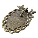 Woman Girl Flower Bird Print Ellipse Pendant Lobster Clasp Necklace Bronze  R6N2