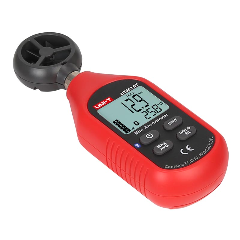 UNI-T bluetooth Digital LCD Anemometer Gauge Wind Flow Speed Temperature Tester