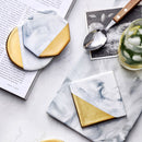Gold marble Coaster Cup Mat Placemat Pad Holder 3 Styles Round Square Octagon