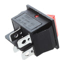 16A/250VAC 20A/125VAC Red Indicator Light 4 Pin ON/OFF DPST Rocker Switch 2 D1H3