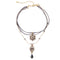 Sweet Multilayer Flower Leather Choker Necklace Water Drop Necklace Ethnic Jewelry for Women
