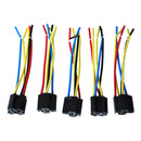 5 Pcs 5 Pin Wires Cable Relay Socket Harness Connector DC 12V for Car Auto W3A7