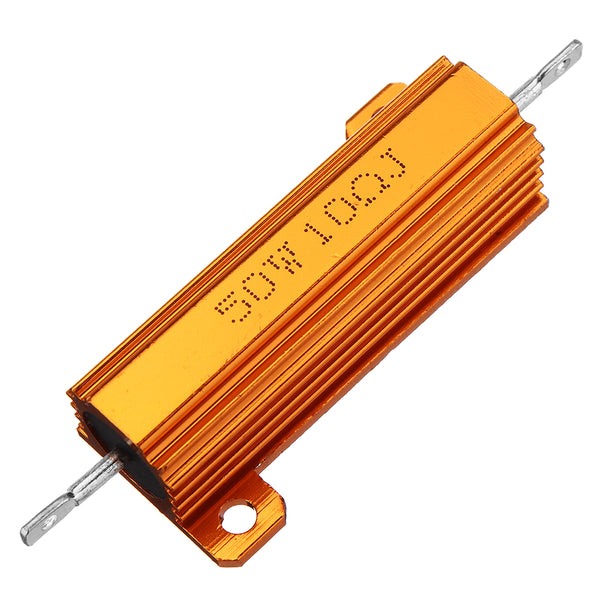 3pcs RX24 50W 10R 10RJ Metal Aluminum Case High Power Resistor Golden Metal Shell Case Heatsink Resistance Resistor