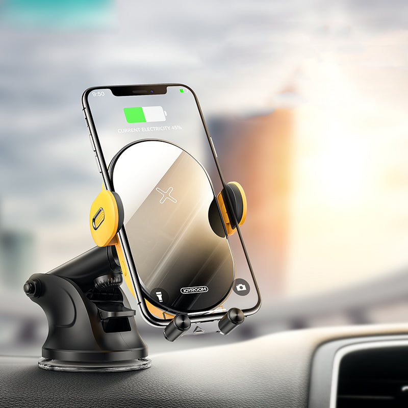 Joyroom JR-ZS200 15W Qi Wireless Charger Infrared Sensor Clamping Dashboard Air Vent Car Phone Holder for 4.7-6.5 Inch Smart Phone