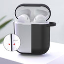 LINGCHEN LC-247 Portable Shockproof Dirtproof Soft Liquid Silicone Cover Wireless bluetooth Earphone Storage Case with Hook for AirPods 1 / AirPods 2