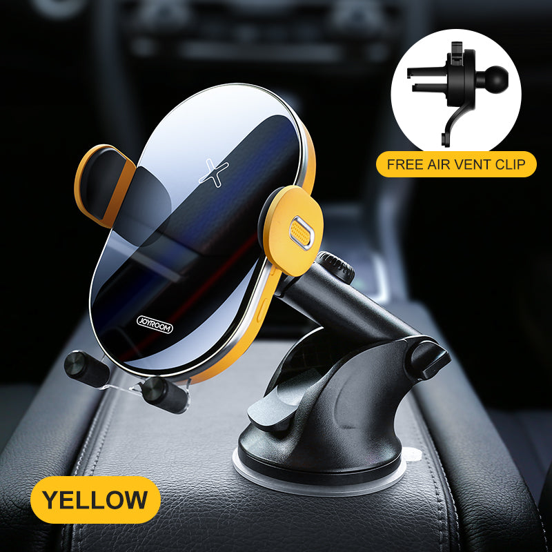Joyroom JR-ZS200 15W Qi Wireless Charger Infrared Sensor Clamping Dashboard Air Vent Car Phone Holder for 4.7-6.5 Inch Smart Phone