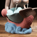Mermaid Ceramic Incense Burner Backflow Glaze Censer Cone Holder Decor Crafts
