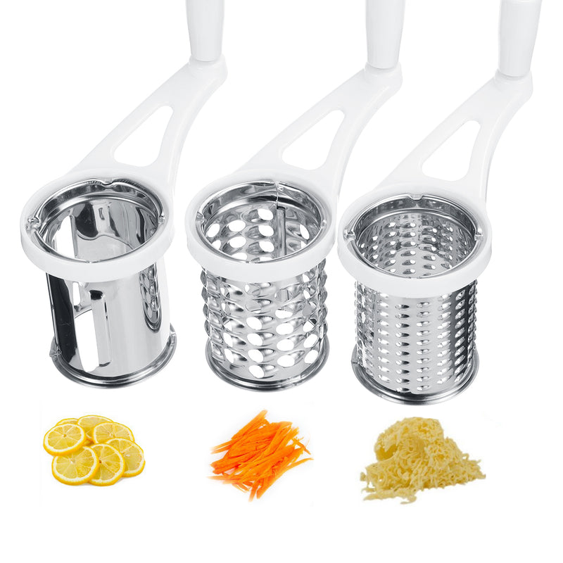 3 In 1 Manual Cheese Grater Rotary Grater Butter Vegetable Fruit Slicer Cutter Kitchen